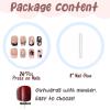 image:imageBABALAL Press On Nails Short Almond Fake Nails Pink Polka Dot amp Plaid Lace Design Glossy Kawaii Glue On Nails For Women And Girls Kids 24PcsFNG109star