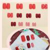 image:imageBABALAL Press On Nails Short Almond Fake Nails Pink Polka Dot amp Plaid Lace Design Glossy Kawaii Glue On Nails For Women And Girls Kids 24PcsFNG119red
