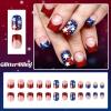 image:imageBABALAL Press On Nails Short Square Fake Nails Nude with Heart amp Green Ombre Design Glossy Minimalist Glue On Nails for Women and Girls Kids 24PcsP10505