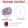 image:imageBABALAL Press On Nails Short Square Fake Nails Nude with Heart amp Green Ombre Design Glossy Minimalist Glue On Nails for Women and Girls Kids 24PcsP10401