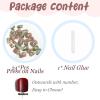 image:imageBABALAL Press On Nails Short Square Fake Nails Nude with Heart amp Green Ombre Design Glossy Minimalist Glue On Nails for Women and Girls Kids 24PcsP10504