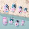 image:imageBABALAL Press On Nails Short Square Fake Nails Nude with Heart amp Green Ombre Design Glossy Minimalist Glue On Nails for Women and Girls Kids 24PcsP103beach