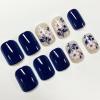 image:imageBABALAL Press On Nails Short Square Fake Nails Nude with Heart amp Green Ombre Design Glossy Minimalist Glue On Nails for Women and Girls Kids 24PcsP10404