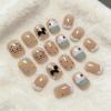 image:imageBABALAL Press On Nails Short Square Fake Nails Nude with Heart amp Green Ombre Design Glossy Minimalist Glue On Nails for Women and Girls Kids 24PcsP10506