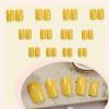 image:imageBABALAL Press On Nails Short Square Fake Nails Nude with Heart amp Green Ombre Design Glossy Minimalist Glue On Nails for Women and Girls Kids 24PcsP102yellow