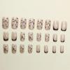 image:imageBABALAL Press On Nails Short Square Fake Nails Nude with Heart amp Green Ombre Design Glossy Minimalist Glue On Nails for Women and Girls Kids 24PcsP10502