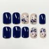 image:imageBABALAL Press On Nails Short Square Fake Nails Nude with Heart amp Green Ombre Design Glossy Minimalist Glue On Nails for Women and Girls Kids 24PcsP10404