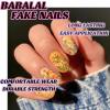 image:imageBABALAL Press On Nails Short Square Fake Nails Nude with Heart amp Green Ombre Design Glossy Minimalist Glue On Nails for Women and Girls Kids 24PcsP104yellow