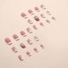 image:imageBABALAL Press On Nails Short Square Fake Nails Nude with Heart amp Green Ombre Design Glossy Minimalist Glue On Nails for Women and Girls Kids 24PcsP107pink