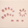 image:imageBABALAL Press On Nails Short Square Fake Nails Nude with Heart amp Green Ombre Design Glossy Minimalist Glue On Nails for Women and Girls Kids 24PcsP107pink