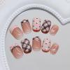 image:imageBABALAL Press On Nails Short Square Fake Nails Nude with Heart amp Green Ombre Design Glossy Minimalist Glue On Nails for Women and Girls Kids 24PcsP10503