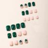 image:imageBABALAL Press On Nails Short Square Fake Nails Yellow French Tip 3D Flower amp Pearl Charm Design Glitter Bling Full Cover Glue On Nails For Women And Girls 24Pcs SummerFNr2201