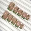 image:imageBABALAL Press On Nails Short Square Fake Nails Yellow French Tip 3D Flower amp Pearl Charm Design Glitter Bling Full Cover Glue On Nails For Women And Girls 24Pcs SummerFNr1402