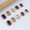 image:imageBABALAL Press On Nails Short Square Fake Nails Yellow French Tip 3D Flower amp Pearl Charm Design Glitter Bling Full Cover Glue On Nails For Women And Girls 24Pcs SummerFNr26ghost