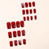 image:imageBABALAL Press On Nails Short Square Fake Nails Yellow French Tip 3D Flower amp Pearl Charm Design Glitter Bling Full Cover Glue On Nails For Women And Girls 24Pcs SummerFNr14red