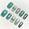 image:imageBABALAL Press On Nails Short Square Fake Nails Yellow French Tip 3D Flower amp Pearl Charm Design Glitter Bling Full Cover Glue On Nails For Women And Girls 24Pcs SummerFNr2202