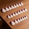 image:imageBABALAL Press on Nails Short Square Fake Nails Pearl White Chrome with Polka Dot Design 3D Cherry Acrylic Cute Glossy Shimmer Finish Full Cover Glue On Nails For Women And Girls 24PcsCND10201