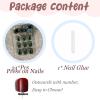 image:imageBABALAL Press on Nails Short Square Fake Nails Pearl White Chrome with Polka Dot Design 3D Cherry Acrylic Cute Glossy Shimmer Finish Full Cover Glue On Nails For Women And Girls 24PcsCND113