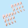 image:imageBABALAL Press on Nails Short Square Fake Nails Pearl White Chrome with Polka Dot Design 3D Cherry Acrylic Cute Glossy Shimmer Finish Full Cover Glue On Nails For Women And Girls 24PcsCND102