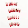 image:imageBABALAL Press on Nails Short Square Fake Nails Pearl White Chrome with Polka Dot Design 3D Cherry Acrylic Cute Glossy Shimmer Finish Full Cover Glue On Nails For Women And Girls 24PcsCND101