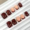 image:imageBABALAL Press on Nails Short Square Fake Nails Pearl White Chrome with Polka Dot Design 3D Cherry Acrylic Cute Glossy Shimmer Finish Full Cover Glue On Nails For Women And Girls 24PcsCND114