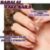image:imageBABALAL Press on Nails Short Square Fake Nails Pearl White Chrome with Polka Dot Design 3D Cherry Acrylic Cute Glossy Shimmer Finish Full Cover Glue On Nails For Women And Girls 24PcsCND102