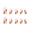 image:imageBABALAL Press on Nails Short Square Fake Nails Pearl White Chrome with Polka Dot Design 3D Cherry Acrylic Cute Glossy Shimmer Finish Full Cover Glue On Nails For Women And Girls 24PcsCND102
