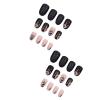 image:imageBABALAL Press on Nails Short Square Fake Nails Pearl White Chrome with Polka Dot Design 3D Cherry Acrylic Cute Glossy Shimmer Finish Full Cover Glue On Nails For Women And Girls 24PcsCND10104