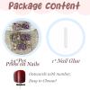 image:imageBABALAL Press on Nails Short Square Fake Nails Pearl White Chrome with Polka Dot Design 3D Cherry Acrylic Cute Glossy Shimmer Finish Full Cover Glue On Nails For Women And Girls 24PcsCND110