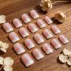 image:imageBABALAL Press on Nails Short Square Fake Nails Pearl White Chrome with Polka Dot Design 3D Cherry Acrylic Cute Glossy Shimmer Finish Full Cover Glue On Nails For Women And Girls 24PcsCND106