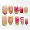 image:imageBABALAL Press on Nails Short Square Fake Nails Pearl White Chrome with Polka Dot Design 3D Cherry Acrylic Cute Glossy Shimmer Finish Full Cover Glue On Nails For Women And Girls 24PcsCND10102