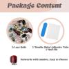 image:imageBABALAL Press on Nails Short Square Fake Nails Pearl White Chrome with Polka Dot Design 3D Cherry Acrylic Cute Glossy Shimmer Finish Full Cover Glue On Nails For Women And Girls 24PcsCND116