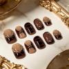image:imageBABALAL Press on Nails Short Square Fake Nails Pearl White Chrome with Polka Dot Design 3D Cherry Acrylic Cute Glossy Shimmer Finish Full Cover Glue On Nails For Women And Girls 24PcsCND104