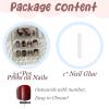 image:imageBABALAL Press on Nails Short Square Fake Nails Pearl White Chrome with Polka Dot Design 3D Cherry Acrylic Cute Glossy Shimmer Finish Full Cover Glue On Nails For Women And Girls 24PcsCND104