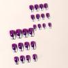 image:imageBABALAL Press on Nails Short Square Fake Nails Pearl White Chrome with Polka Dot Design 3D Cherry Acrylic Cute Glossy Shimmer Finish Full Cover Glue On Nails For Women And Girls 24PcsCND105
