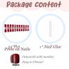 image:imageBABALAL Press on Nails Short Square Fake Nails Pearl White Chrome with Polka Dot Design 3D Cherry Acrylic Cute Glossy Shimmer Finish Full Cover Glue On Nails For Women And Girls 24PcsCND103