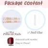 image:imageBABALAL Press on Nails Short Square Fake Nails Pearl White Chrome with Polka Dot Design 3D Cherry Acrylic Cute Glossy Shimmer Finish Full Cover Glue On Nails For Women And Girls 24PcsCND10103