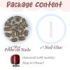 image:imageBABALAL Press on Nails Short Square Fake Nails Pearl White Chrome with Polka Dot Design 3D Cherry Acrylic Cute Glossy Shimmer Finish Full Cover Glue On Nails For Women And Girls 24PcsCND115