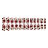 image:imageBABALAL Press on Nails Short Square Fake Nails Pearl White Chrome with Polka Dot Design 3D Cherry Acrylic Cute Glossy Shimmer Finish Full Cover Glue On Nails For Women And Girls 24PcsCND109