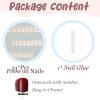image:imageBABALAL Press on Nails Short Square Fake Nails Pearl White Chrome with Polka Dot Design 3D Cherry Acrylic Cute Glossy Shimmer Finish Full Cover Glue On Nails For Women And Girls 24PcsCND10202