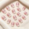 image:imageBABALAL Press on Nails Short Square Fake Nails Pearl White Chrome with Polka Dot Design 3D Cherry Acrylic Cute Glossy Shimmer Finish Full Cover Glue On Nails For Women And Girls 24PcsCND106