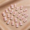 image:imageBABALAL Press on Nails Short Square Fake Nails Pearl White Chrome with Polka Dot Design 3D Cherry Acrylic Cute Glossy Shimmer Finish Full Cover Glue On Nails For Women And Girls 24PcsCND106