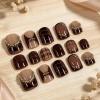 image:imageBABALAL Press on Nails Short Square Fake Nails Pearl White Chrome with Polka Dot Design 3D Cherry Acrylic Cute Glossy Shimmer Finish Full Cover Glue On Nails For Women And Girls 24PcsCND104
