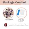 image:imageBABALAL Press on Nails Short Square Fake Nails Purple White Cat Eye Design Black Cat Anime Kawaii Design Glossy Full Cover Glue on Nails for Women Girls Kids 30Pcs Reusable
