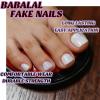 image:imageBABALAL Toe Press On Nails Short Square Blue Butterfly with Rhinestone amp Flower Accents Glossy Summer Pedicure Fake Nails for Women and Girls 24PcsJZJA012i