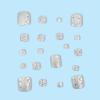 image:imageBABALAL Toe Press On Nails Short Square Blue Butterfly with Rhinestone amp Flower Accents Glossy Summer Pedicure Fake Nails for Women and Girls 24PcsJZJA011d
