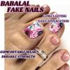 image:imageBABALAL Toe Press On Nails Short Square Blue Butterfly with Rhinestone amp Flower Accents Glossy Summer Pedicure Fake Nails for Women and Girls 24PcsJZJA012c