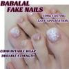 image:imageBABALAL Toe Press On Nails Short Square Blue Butterfly with Rhinestone amp Flower Accents Glossy Summer Pedicure Fake Nails for Women and Girls 24PcsJZJA012e