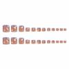 image:imageBABALAL Toe Press On Nails Short Square Blue Butterfly with Rhinestone amp Flower Accents Glossy Summer Pedicure Fake Nails for Women and Girls 24PcsJZJA012d