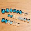 image:imageBABALAL Toe Press On Nails Short Square Blue Butterfly with Rhinestone amp Flower Accents Glossy Summer Pedicure Fake Nails for Women and Girls 24PcsJZJA011e